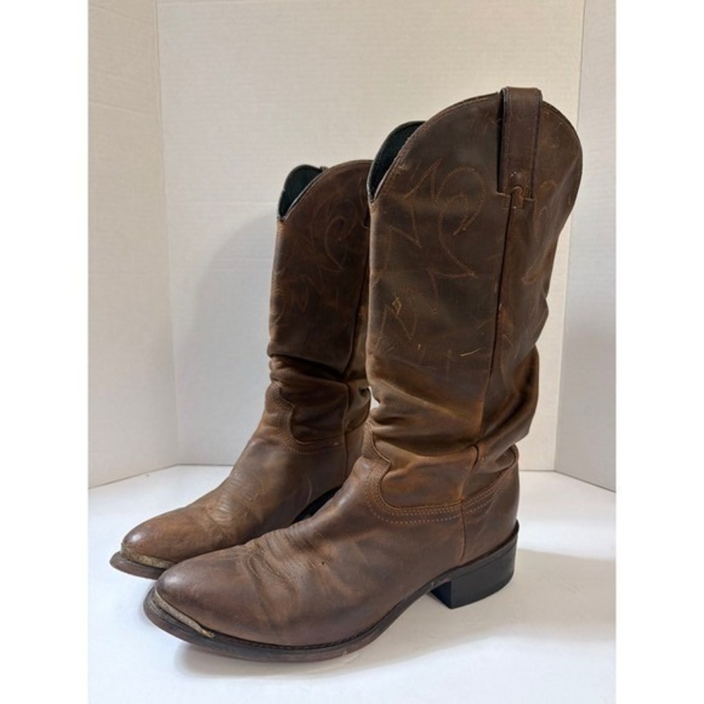 Durango Brown Distressed Leather Western Heeled Boots
